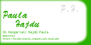 paula hajdu business card